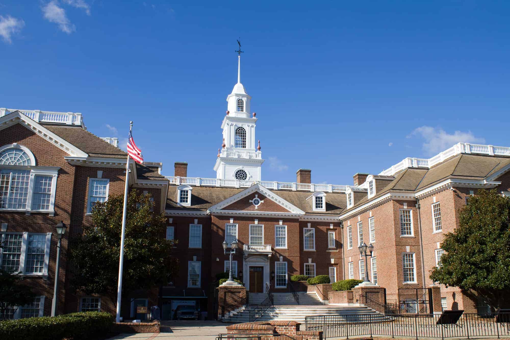 Dover Building with American Flag