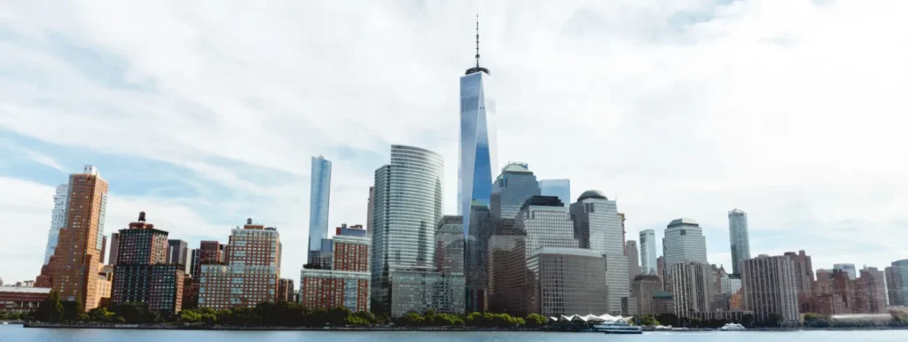 Panoramic New York City skyline across the Hudson River